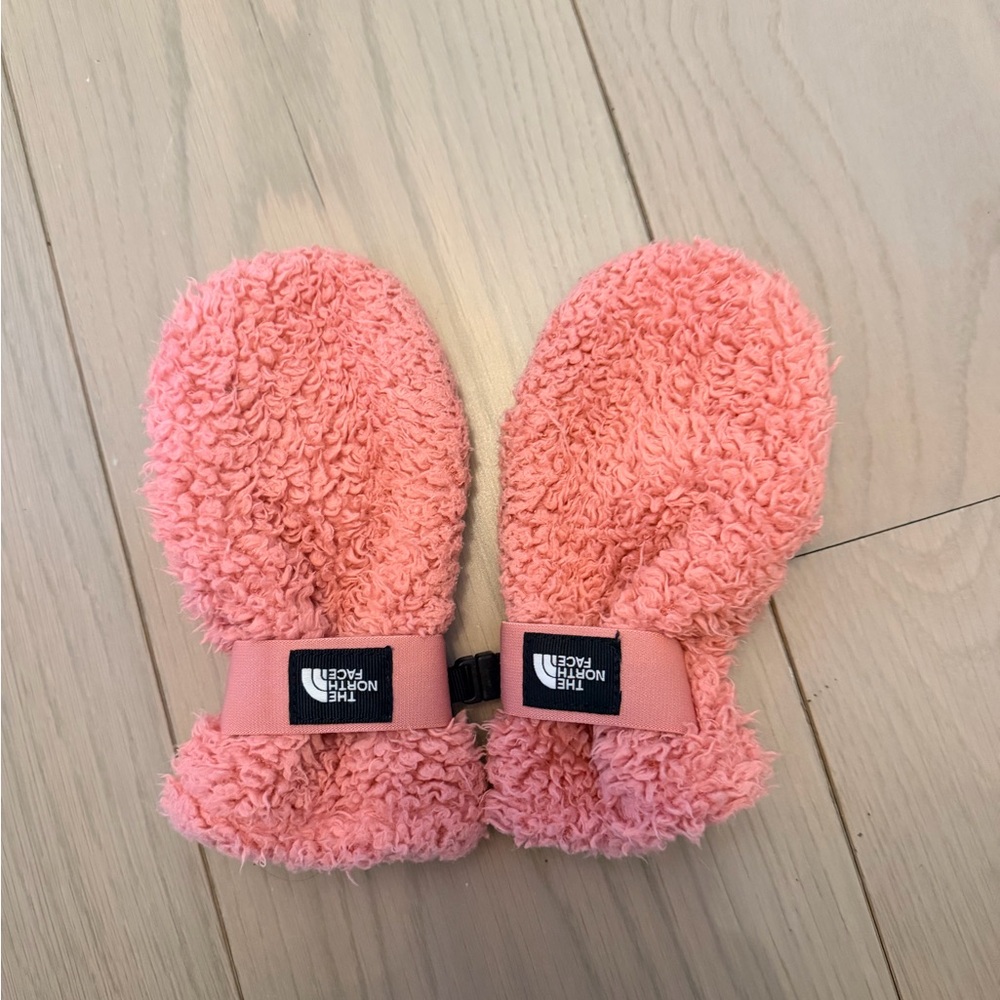 The North Face Fuzzy Pink Kids Mittens